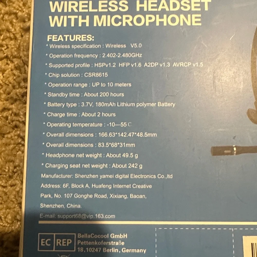 M98 Black Wireless Headset with Microphone